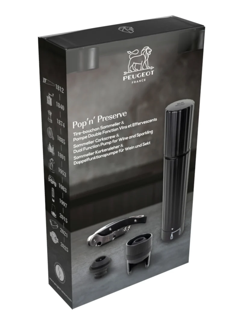 PEUGEOT POP'N PRESERVE Sommelier Malbec & Pumpe Preserve Duo Set 4tlg