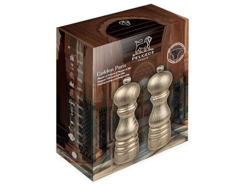 PEUGEOT GOLDEN Pfeffermühle & Salzmühle 18cm 2tlg