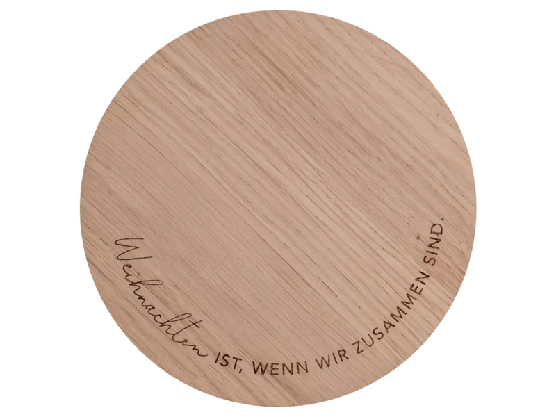 Eulenschnitt Untersetzer aus Eiche Weihnachten ist 11,2cm