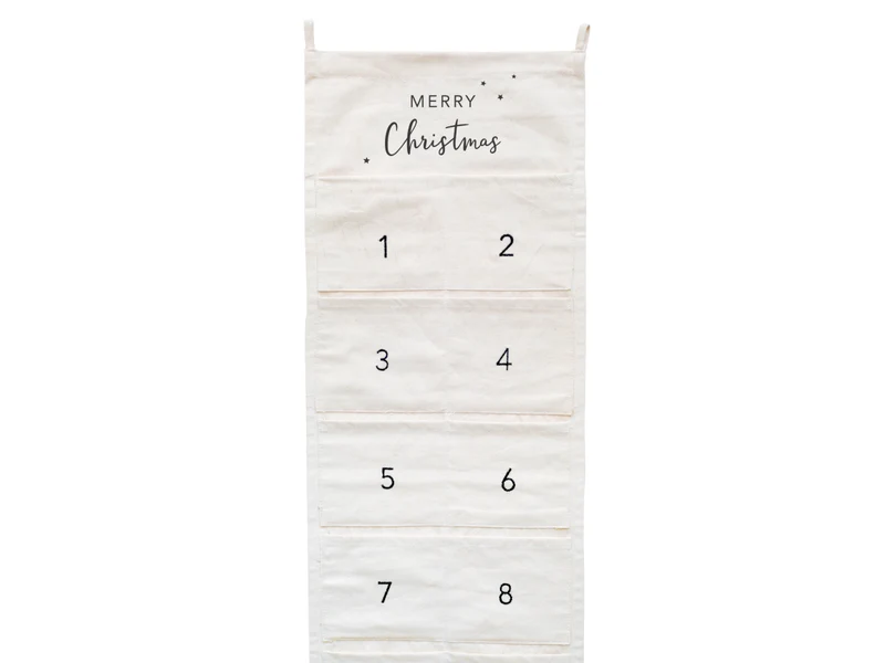 Eulenschnitt Adventskalender Merry Christmas beige 180x30cm
