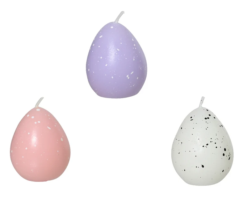 Eikaars Paraffin 3er-Set D4,5 H5,3cm rosa/lila/weiß