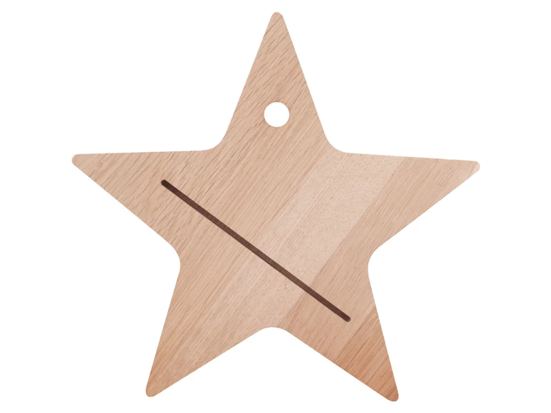 Eulenschnitt Karten- und Kerzenhalter Stern aus Eiche 20x20,5cm
