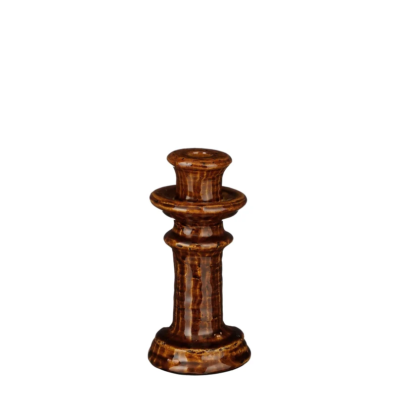 Elena Kerzenhalter braun - H19 x D9,5 cm