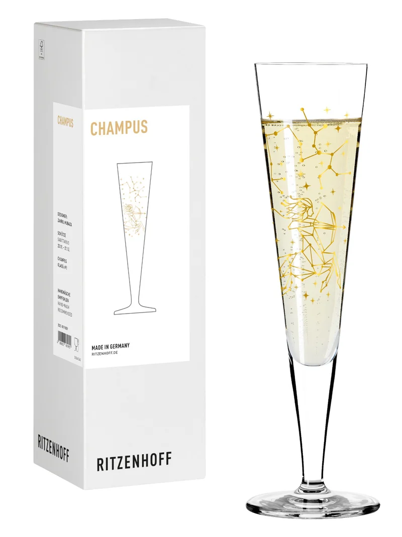 RITZENHOFF Champagnerglas #9 Schütze (Z. Mubaza) H25