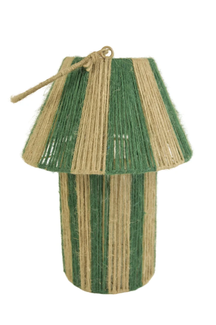 Jutelaterne, Jetgrün/Natur, Durchmesser 27,5 cm, Höhe 36/53 cm
