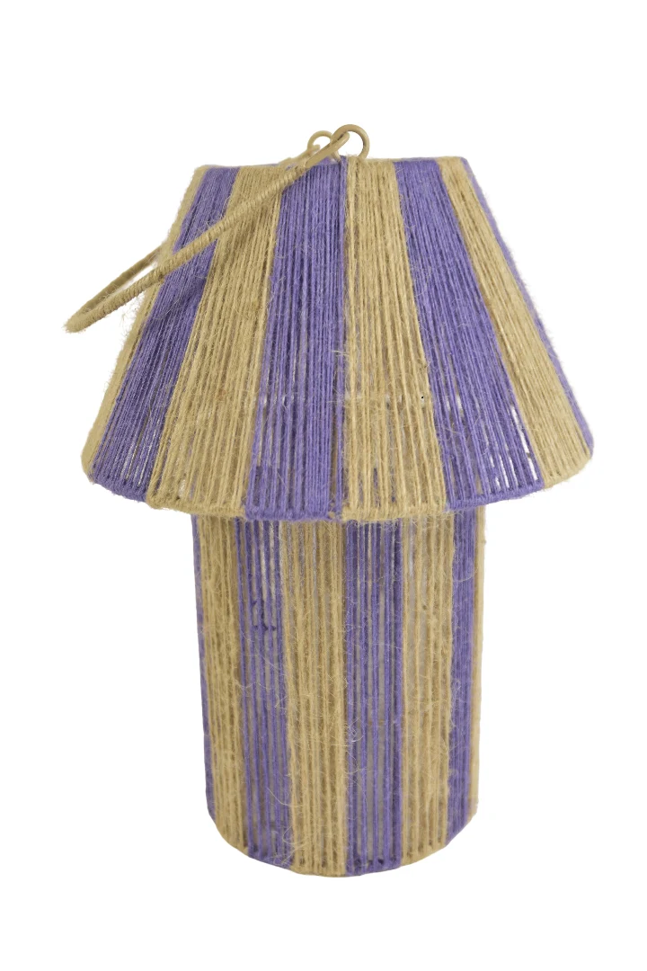 Jutelaterne, Jet Purple/Natur, Durchmesser 27,5 cm, Höhe 36/53 cm