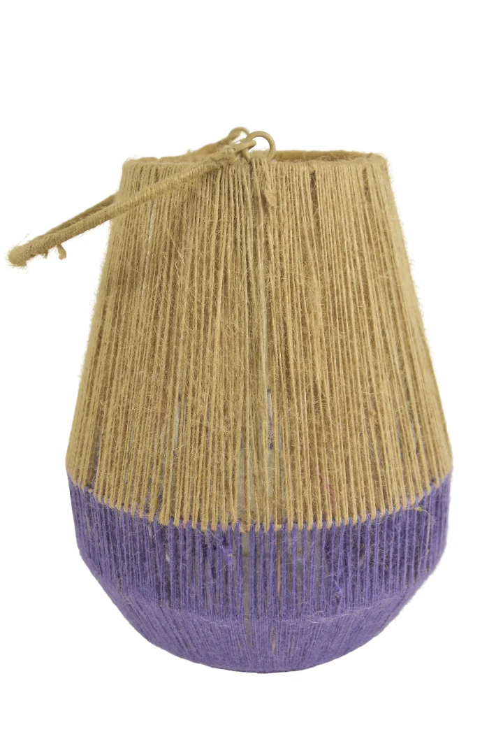 Jutelaterne „Piety“ Lila/Natur D26 H32/49cm