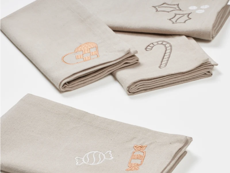 Broste Copenhagen Fryd Serviette beige 45x45cm Set4