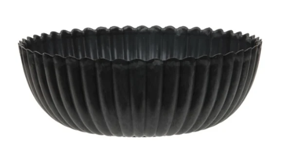 Schale mit gewelltem Rand, grau, D25 H9cm