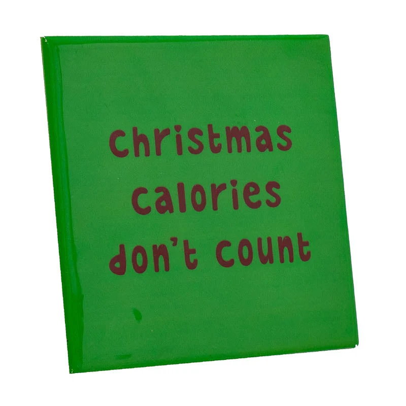 Kachelkachel Weihnachten Kalorien 10,5x10,5x0,5cm Keramik