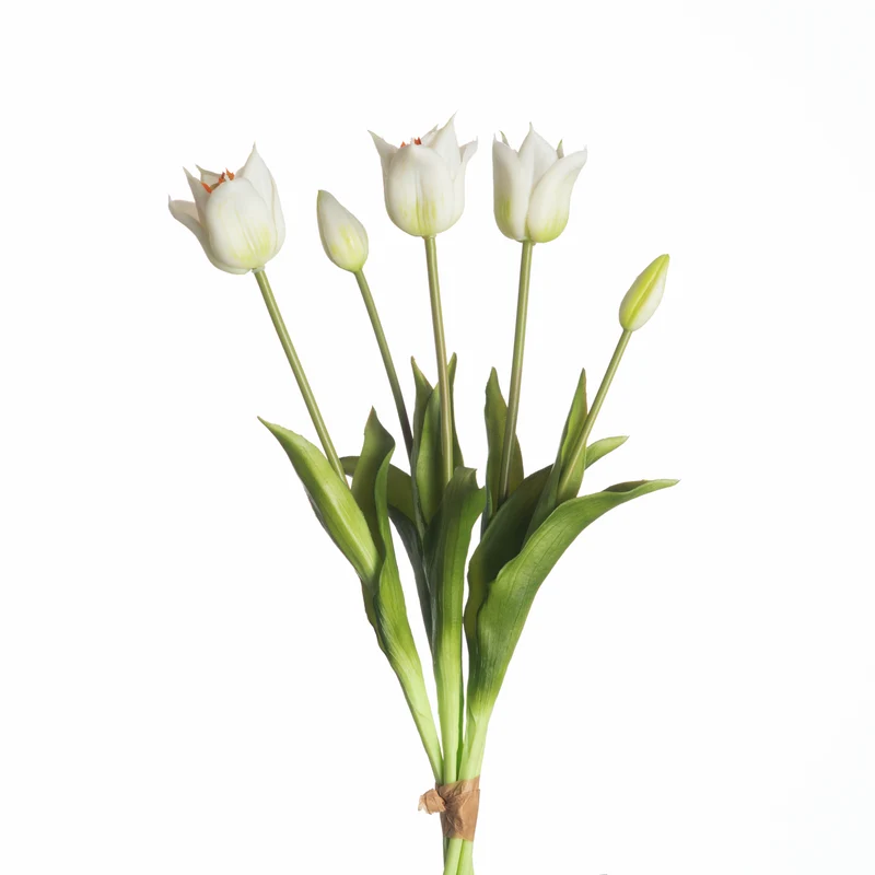 Real Touch Tulpenbund x5 L45cm Weiß