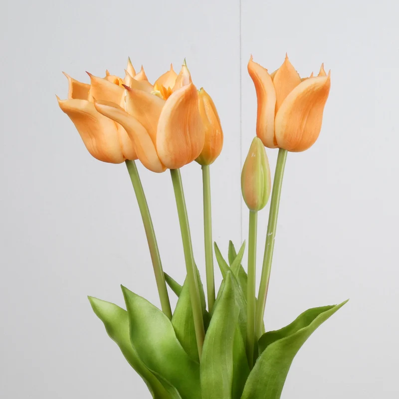 Real Touch Tulpenbund x5 L45cm Pfirsich