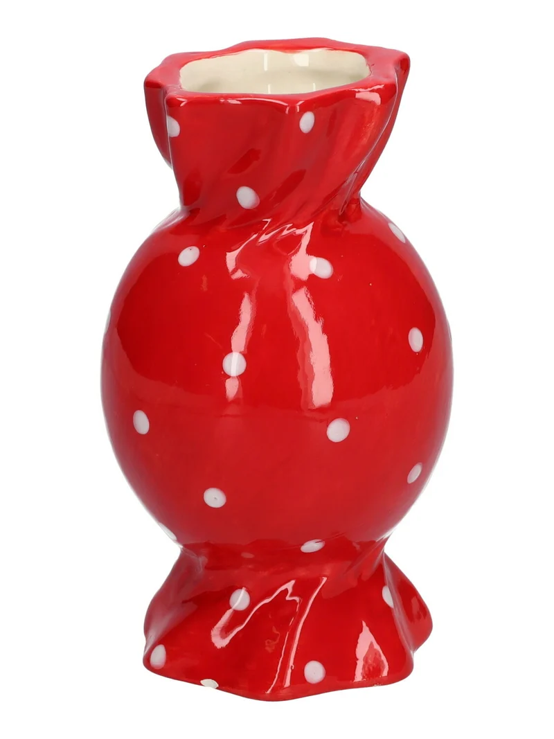 Vase Candy d6,5/8,5 x h15 rot mit Punkten