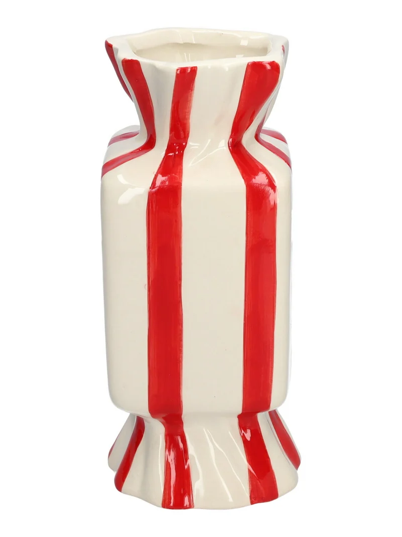 Vase Candy 9x9x20 rot/weiß