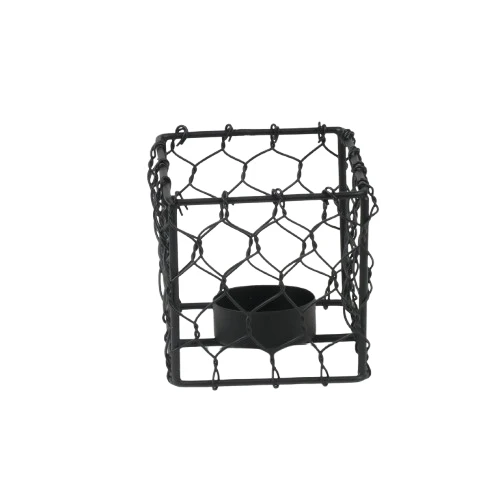 Teelichthalter Metall 8x8x8cm Schwarz VK