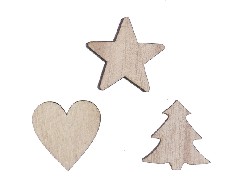 ca. 48 Holzartikel, 3 Sorten Naturholz, 2,5 cm