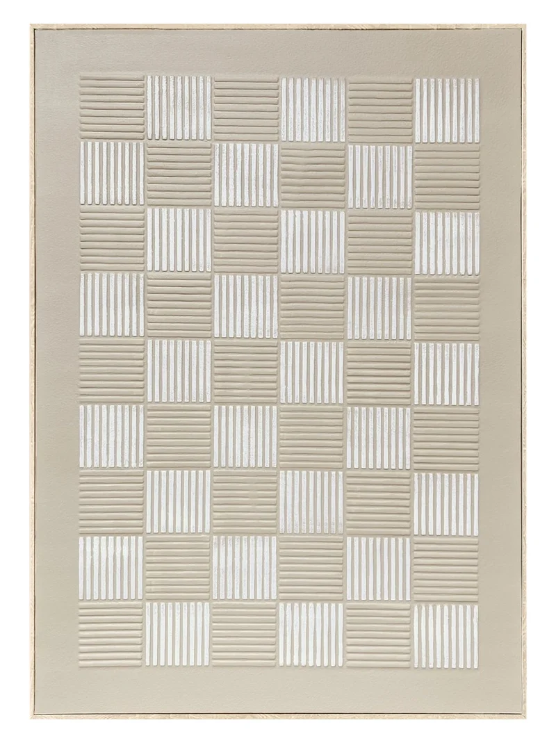 Bemalte Quadrate, beige, 60 x 80 cm