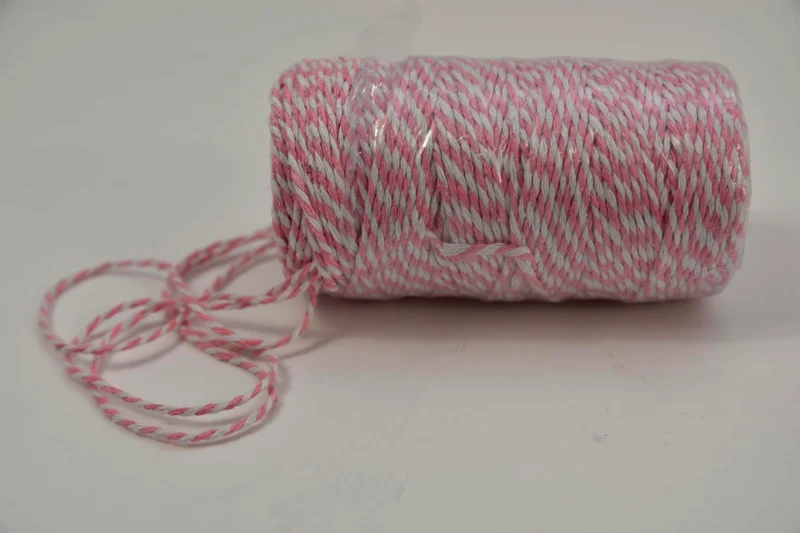 Cordino Bicolore 2mm 100mtr Rosa/Weiß