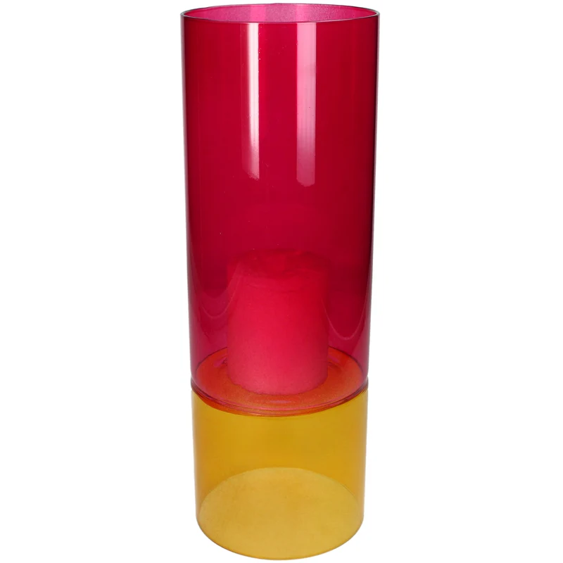 Vase aus Glas, mehrfarbig, 12 x 12 x 35 cm