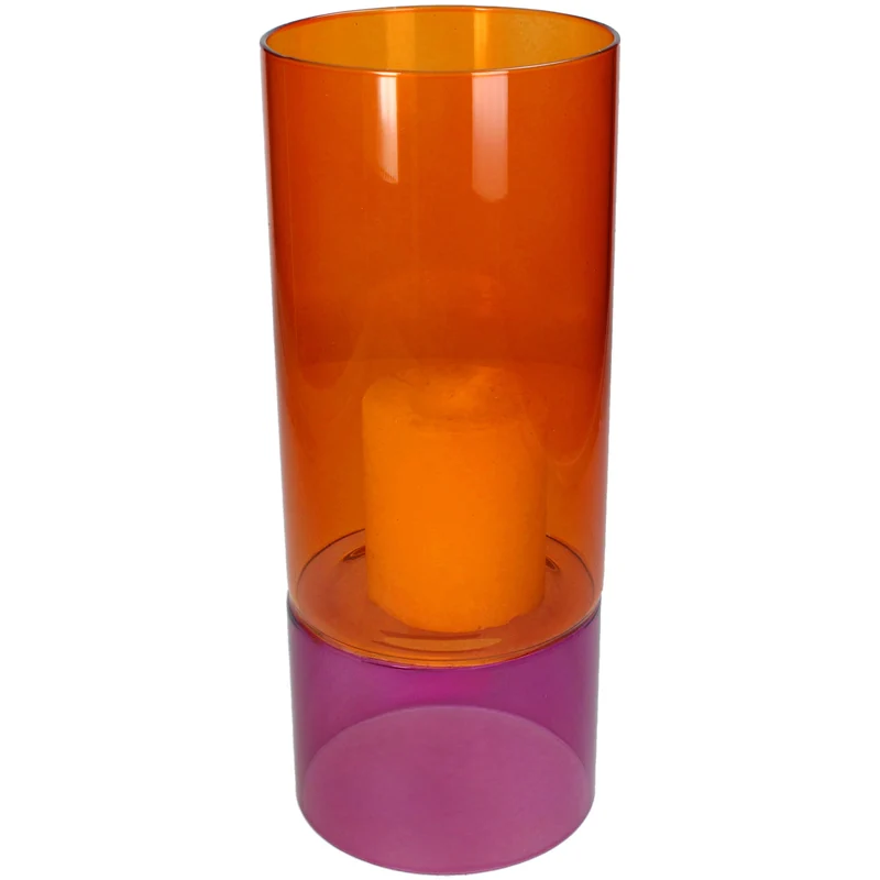 Vase aus Glas, mehrfarbig, 12 x 12 x 30 cm