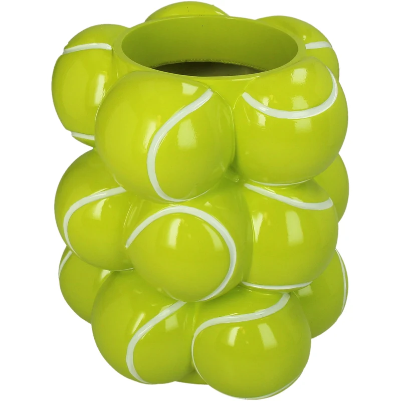 Vase Tennisball, Polyresin, Gelb, 20 x 20 x 22,5 cm
