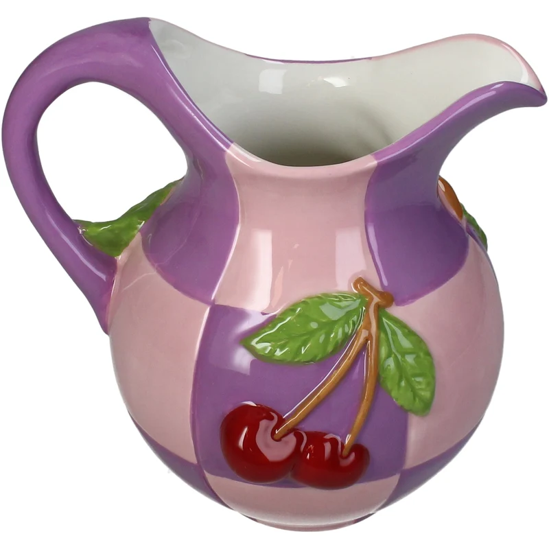 Vase Kirschfarbenes Steingut Mehrfarbig 17,5 x 14 x 18 cm