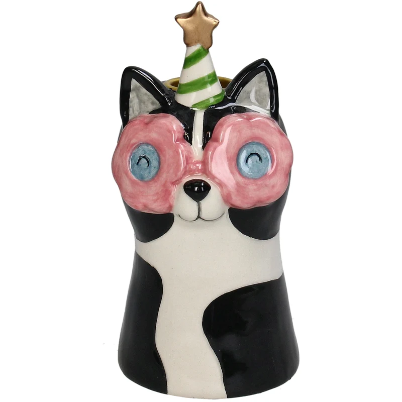 Kerzenständer Katze Dolomit Multi 7x7x14,5cm