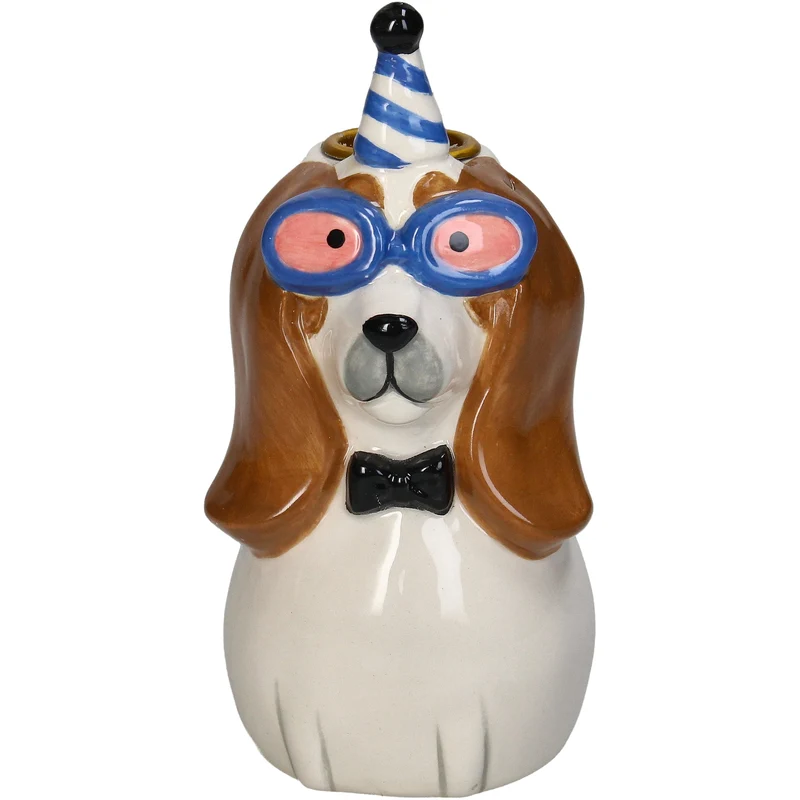 Kerzenständer Hund Dolomit Multi 7,3 x 7,3 x 14,4 cm