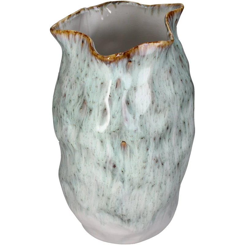 Vase aus Steingut, grün, 25,5 x 25 x 45,5 cm