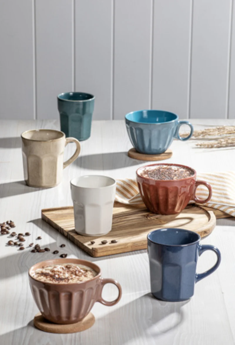 ladelle ELAN Becher- und Untersetzerset paprikarot