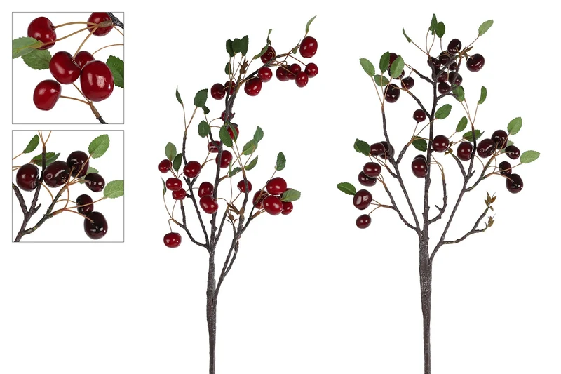 Künstlicher Zweig „Kirsche“ L rot/schwarz a2 10x10x96cm