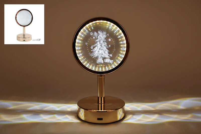 Stimmungslicht-Touch-Weihnachtsbaum mit USB-C-Kabel, goldfarbenes Metall
