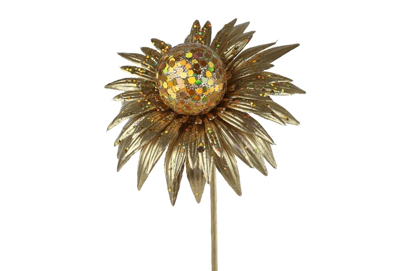 Künstlicher Ast „Sonnenhut“, goldfarben, PE, 50 cm