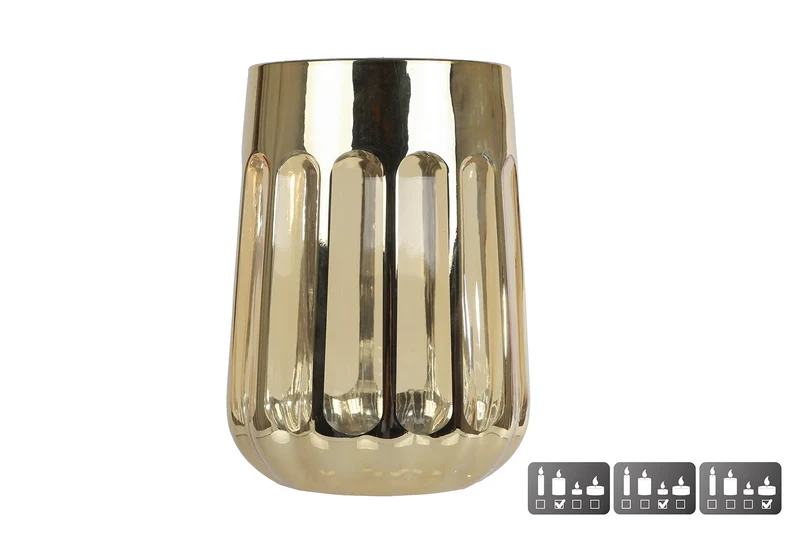 Laterne „Airen“ L Goldglas 11,5x9x19cm
