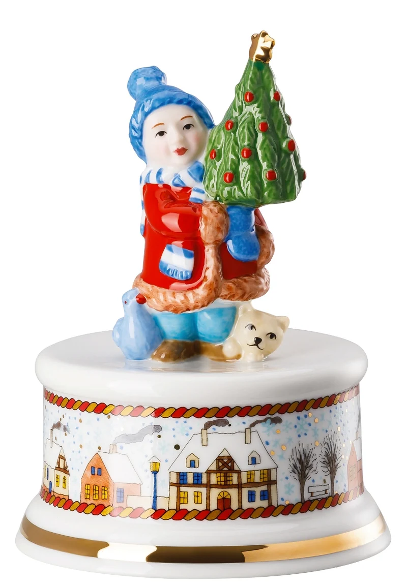 Hutschenreuther Weihnachtsmarkt Spieluhr klein