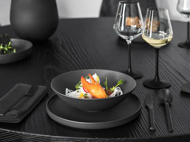 Villeroy & Boch Manufacture Rock Schale flach 24 cm Set6