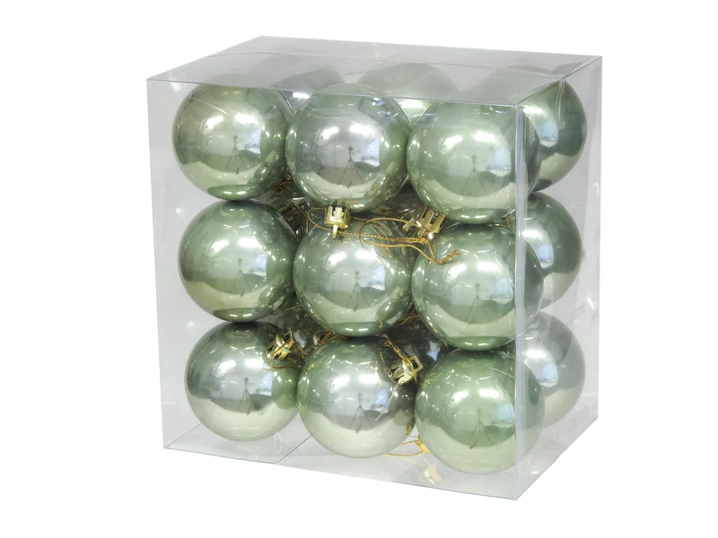 cb. 18 grüne Opal-Kunststoffkugeln, 58 mm