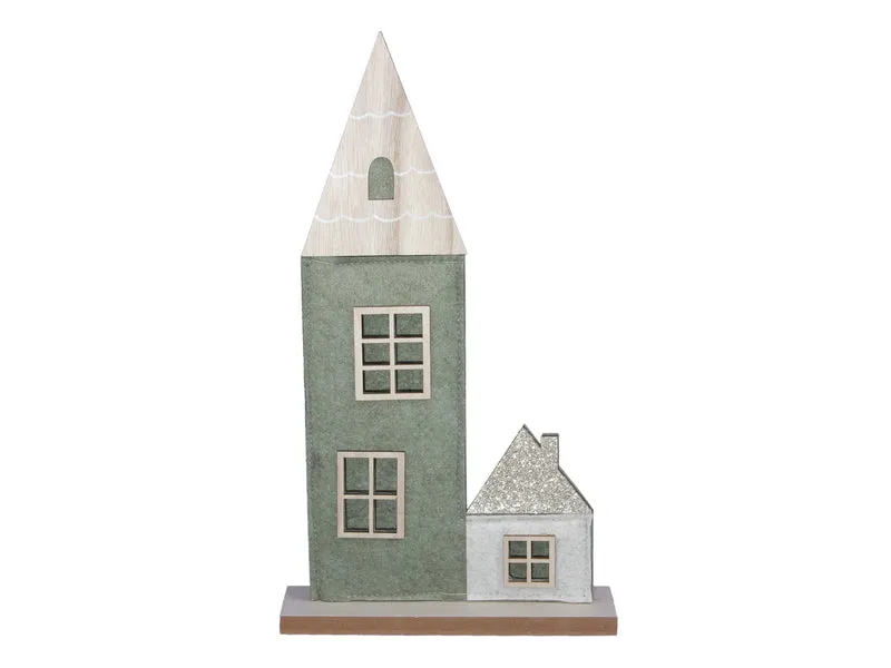 ca. 1 Filzkirche/Stehfigur grün 26x47,5 cm