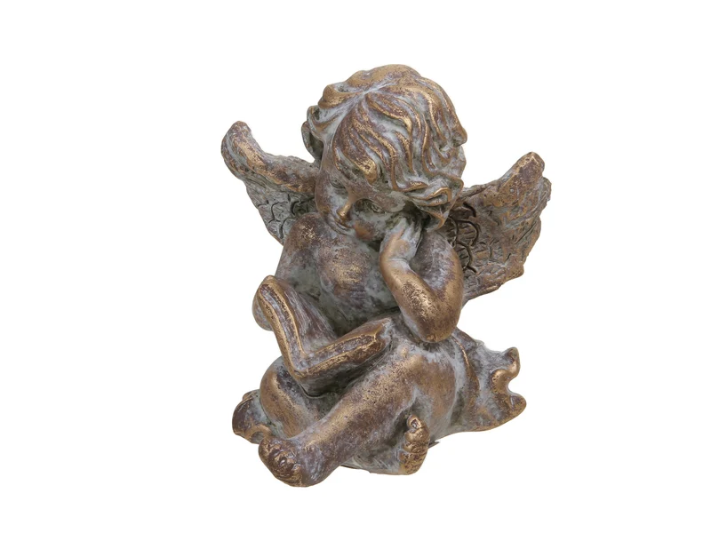 pc. 1 Zementengel gold 8x7,5x10 cm