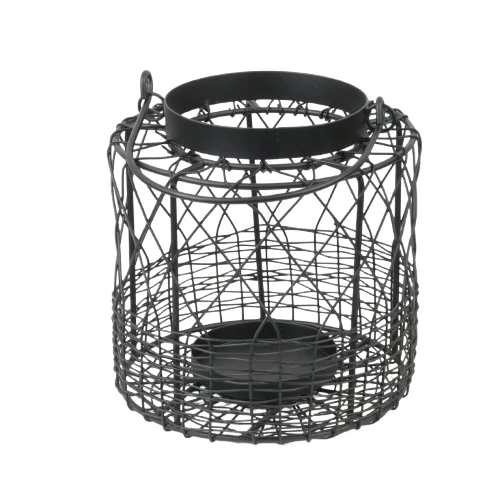 Teelichthalter Metall 15x15x17cm Schwarz