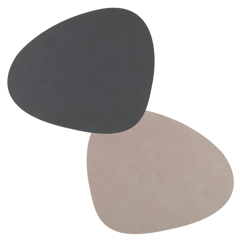 LIND DNA DOUBLE NUPO Tischset Curve anthrazit/light grey