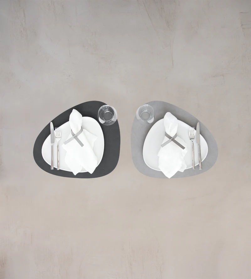 LIND DNA DOUBLE NUPO Tischset Curve anthrazit/light grey