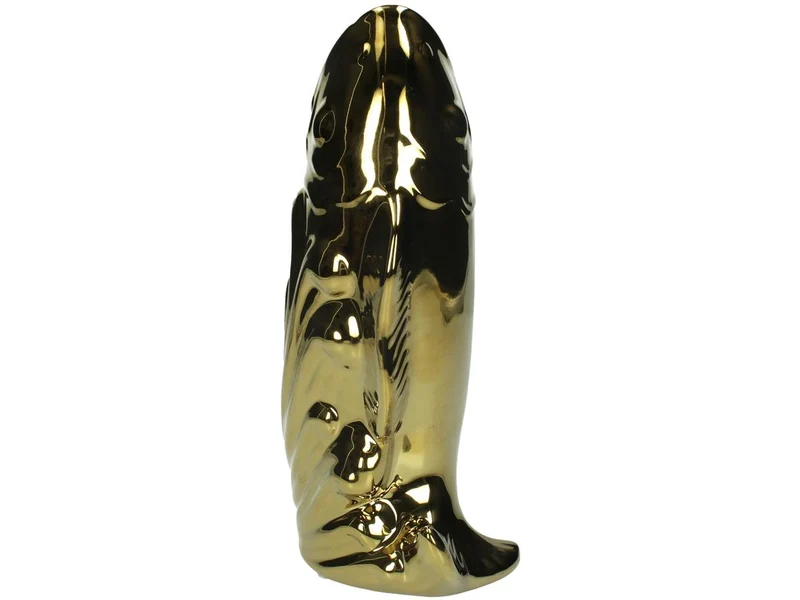 Vase Fisch Keramik Gold 28x11x16cm