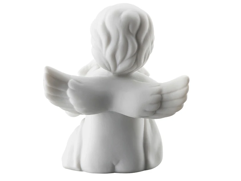 Rosenthal Engel klein weiss matt mit Teddybär 6 cm