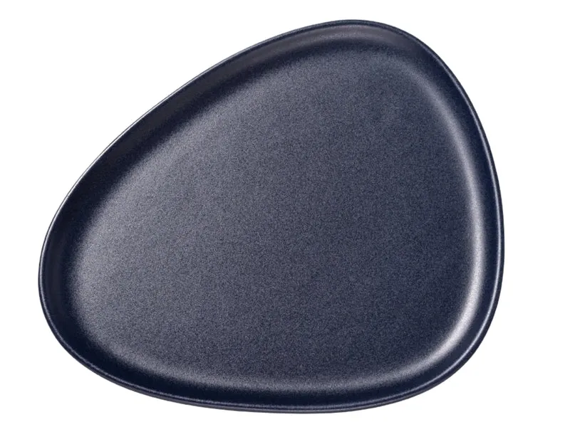 LIND DNA Curve Stoneware Speiseteller navy blue
