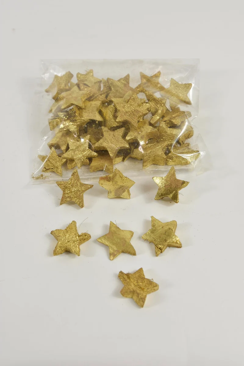 Kokossterne gold 3cm 50 Stück