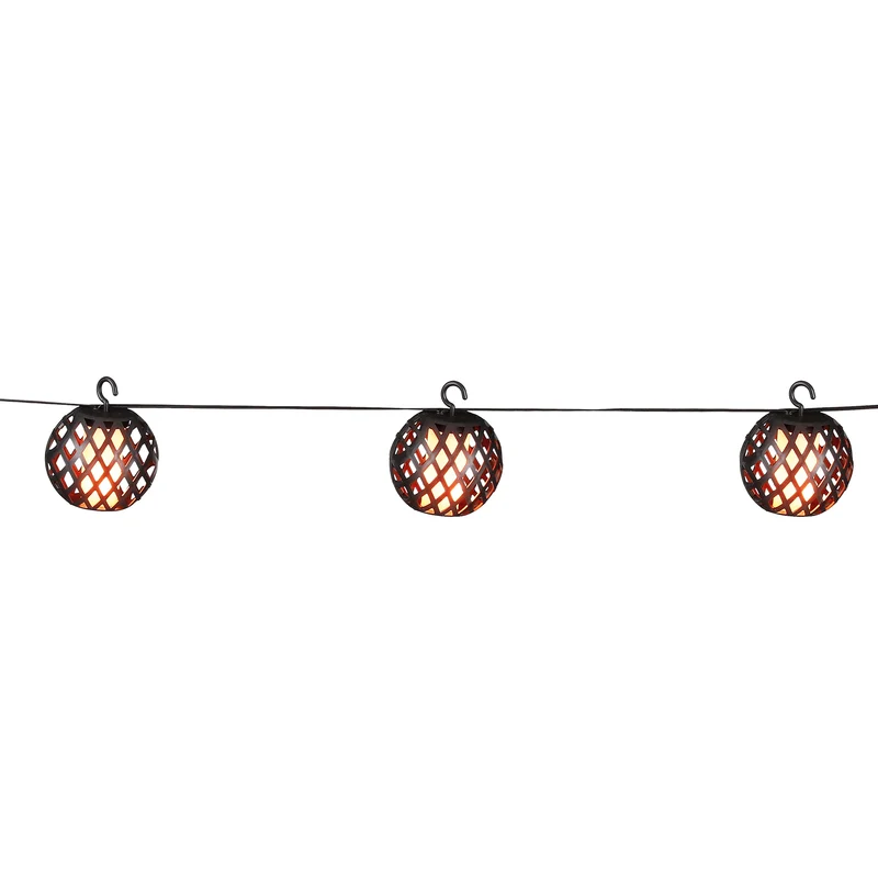 Party Lichter Solar schwarz 10 warm weiße Glühbirnen - l210cm