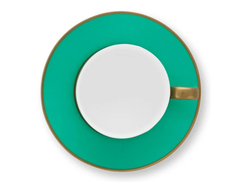 PIP STUDIO Chique Tasse mit Untertasse gold-grün 0,22 l