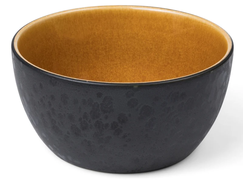 Bitz Bowl matt black / shiny amber 14 cm