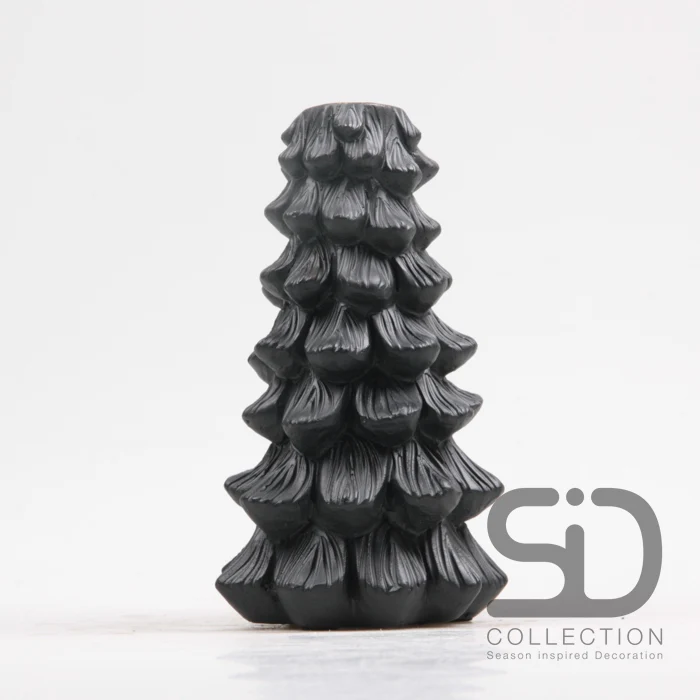 Kerzenständer Baum Zement 11x11x19 Schwarz